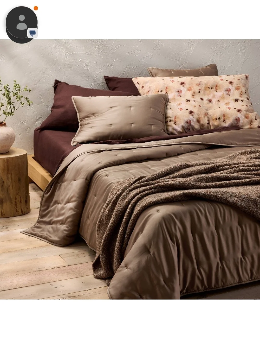 Casaluna Rayon From Bamboo Fig Brown King Quilt Comforter